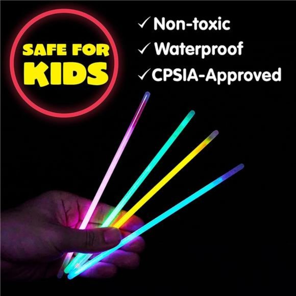 144 Pcs Glow Sticks Bulk 8" Bracelets Necklaces, Glow in the Dark Neon - Picture 2 of 6